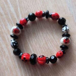 Ladybug Beaded Bracelet